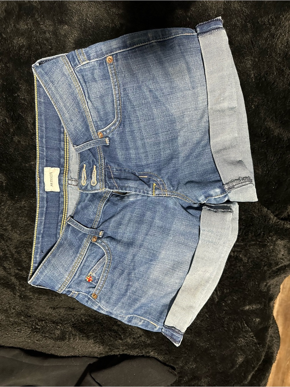 Classic Blue Denim Cuffed Shorts